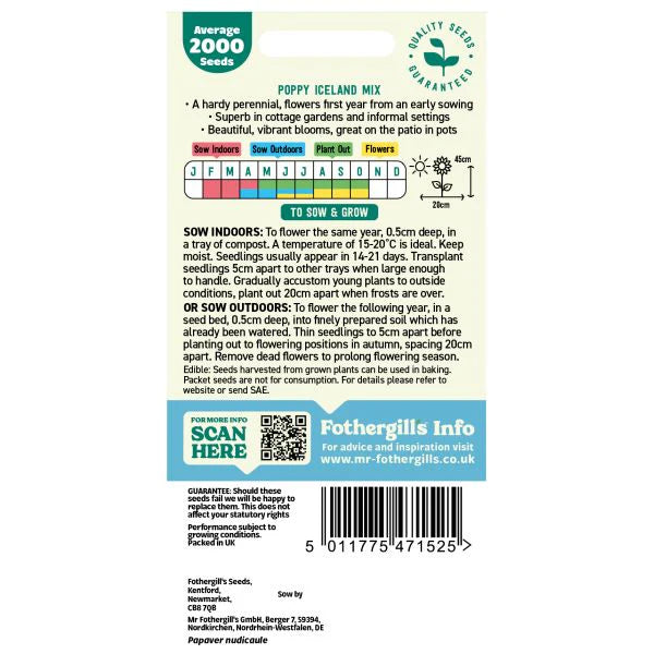 Fothergill's Poppy Iceland Mixed Seeds