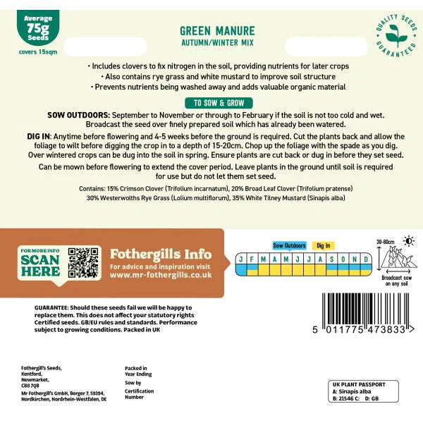Fothergill's Green Manure Autumn/Winter Mix Seeds