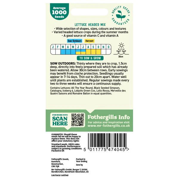 Fothergill's Lettuce Headed Mixed Seeds