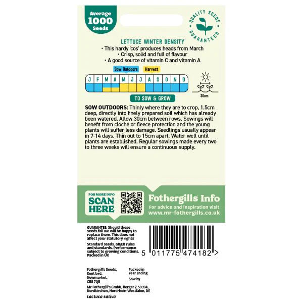 Fothergill's Lettuce Winter Density Seeds