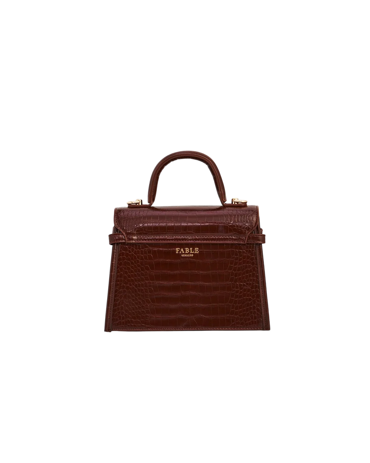 Fable Eliza Small Croc Top Handle Bag