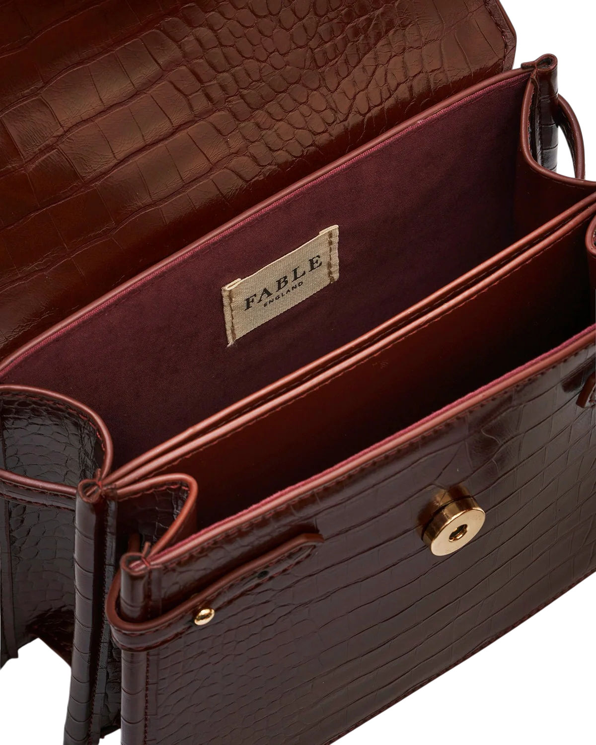 Fable Eliza Small Croc Top Handle Bag