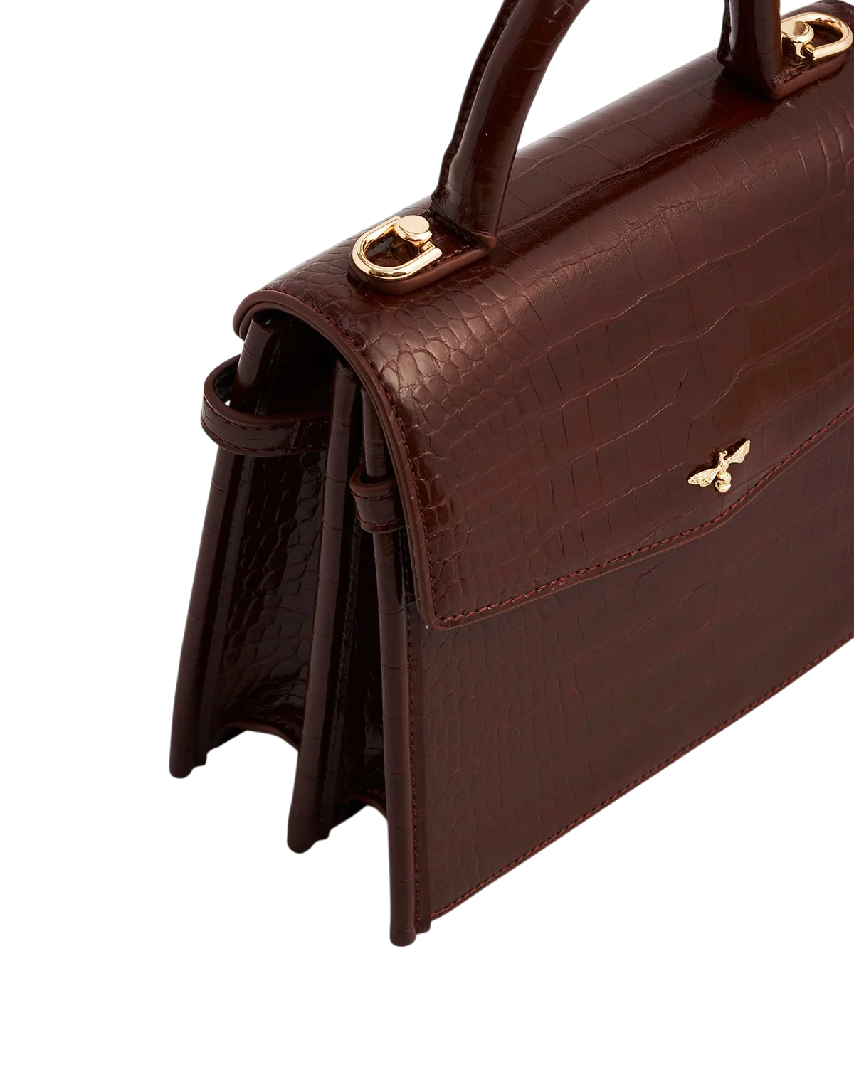 Fable Eliza Small Croc Top Handle Bag