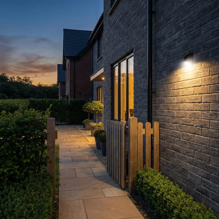 Luceco Rubix solar wall light with motion sensor for exterior garden walls