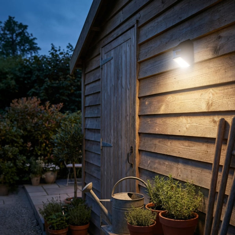 Luceco Rubix solar wall light with motion sensor for exterior garden walls