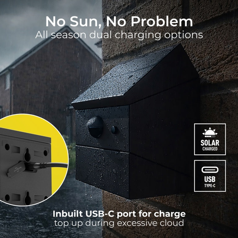 Luceco Rubix solar wall light with motion sensor for exterior garden walls