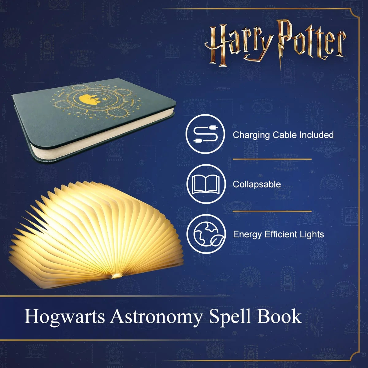 NOMA Harry Potter Hogwarts Astronomy spell book illuminated LED decorative table light