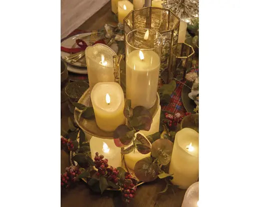 Kaemingk LED Wick Candle Glass Cylinder Set of 3