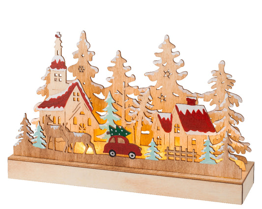 Kaemingk Wooden LED Christmas Scene