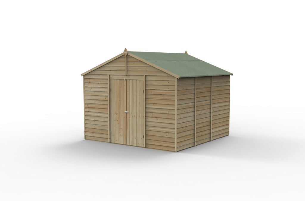 Forest Garden 4life Apex Shed 10x10 with Double Door and No Windows