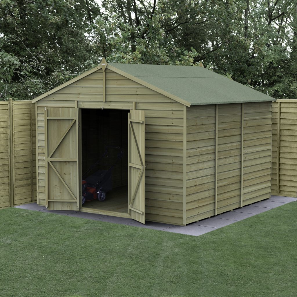 Forest Garden 4life Apex Shed 10x10 with Double Door and No Windows