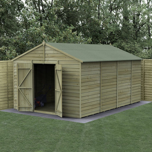 Forest Garden 4life Apex Shed 10x15 with Double Door and No Windows