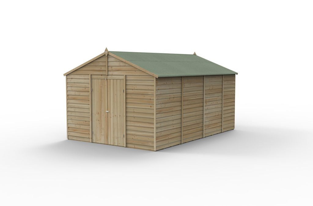Forest Garden 4life Apex Shed 10x15 with Double Door and No Windows