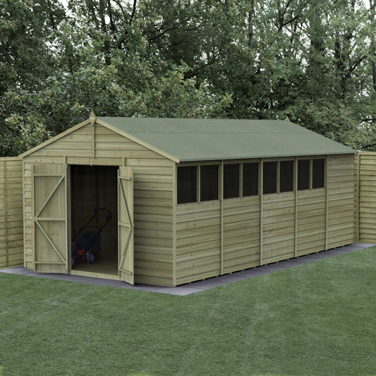 Forest Garden 4life Apex Shed 10x20 with Double Door and 8 Windows