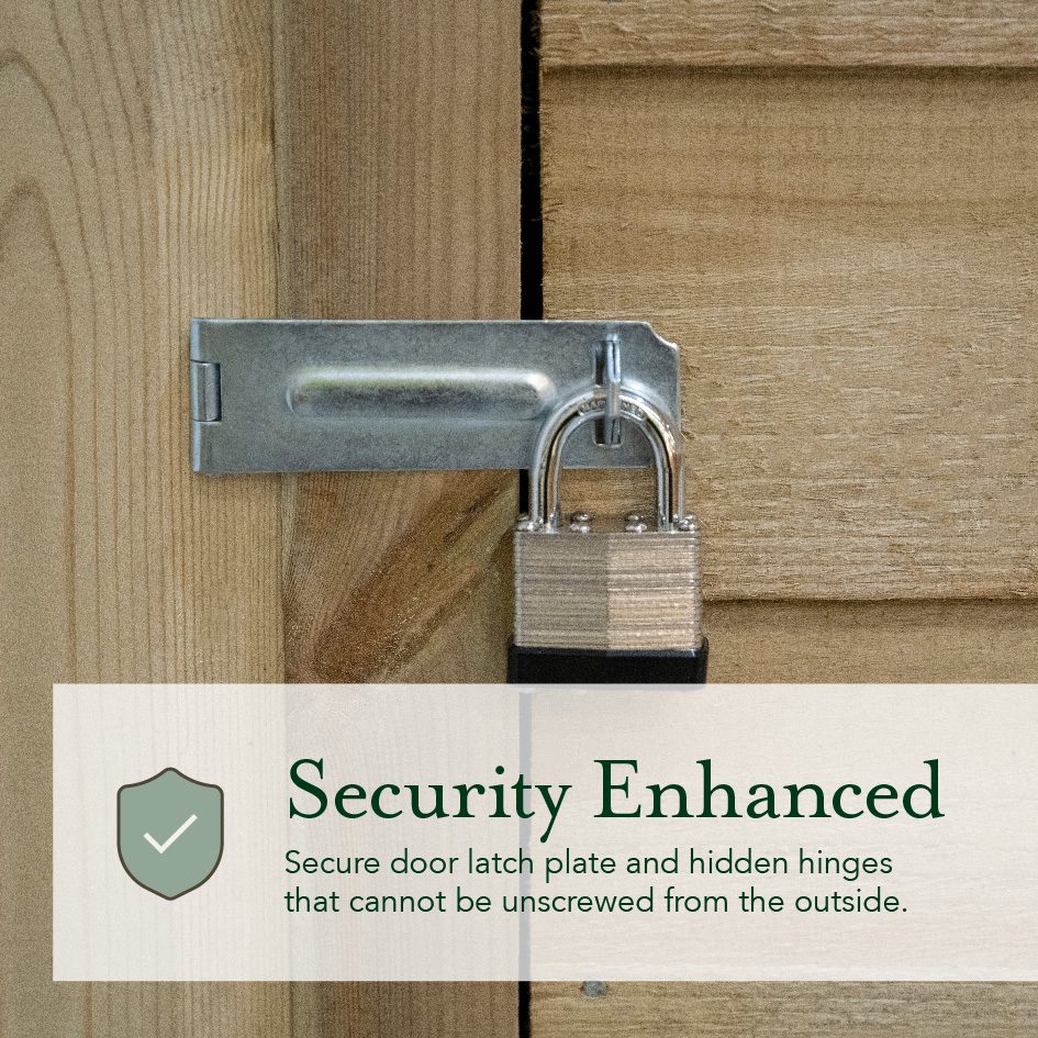 Forest Garden 4life Apex Shed 6x8 with Lean-To, Double Door and 2 Windows