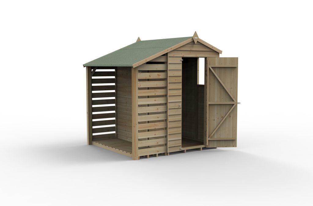 Forest Garden 4life Apex Shed 4x6 with Lean-To and Window