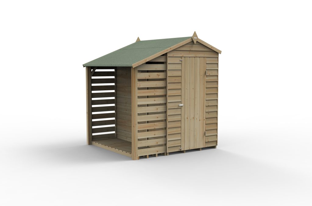 Forest Garden 4life Apex Shed 4x6 with Lean-To and Window
