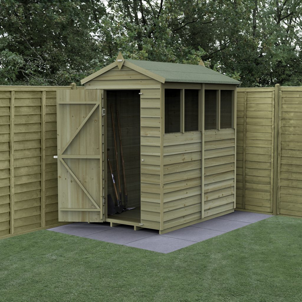 Forest Garden 4life Apex Shed 4x6 - Single Door - 4 Windows