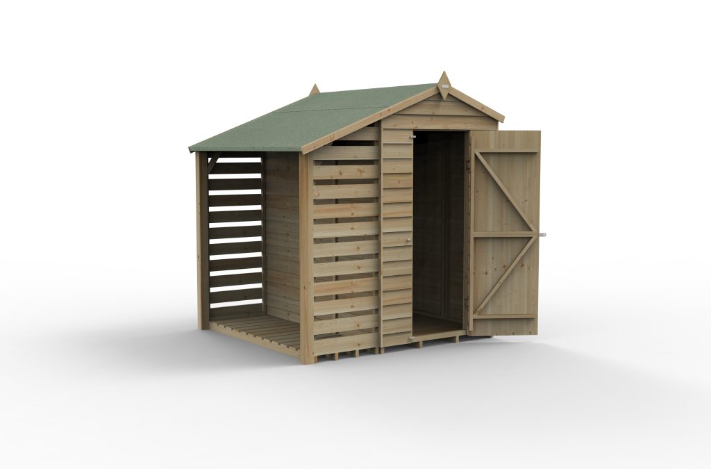 Forest Garden 4life Apex Shed 4x6 with Lean-To and No Windows