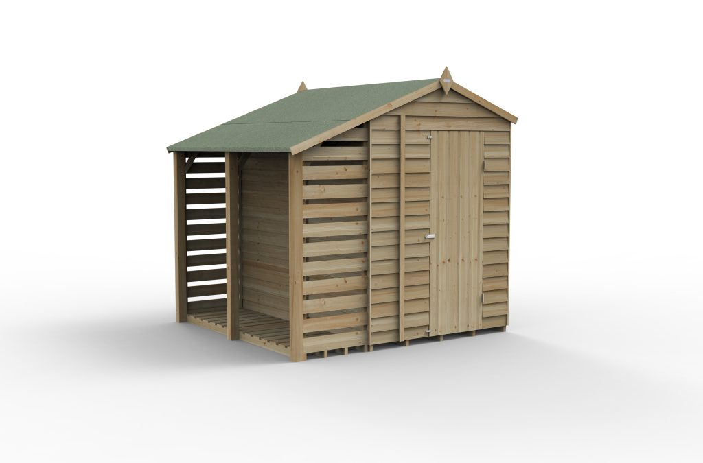 Forest Garden 4life Apex Shed 5x7 with Lean-To and 2 Windows