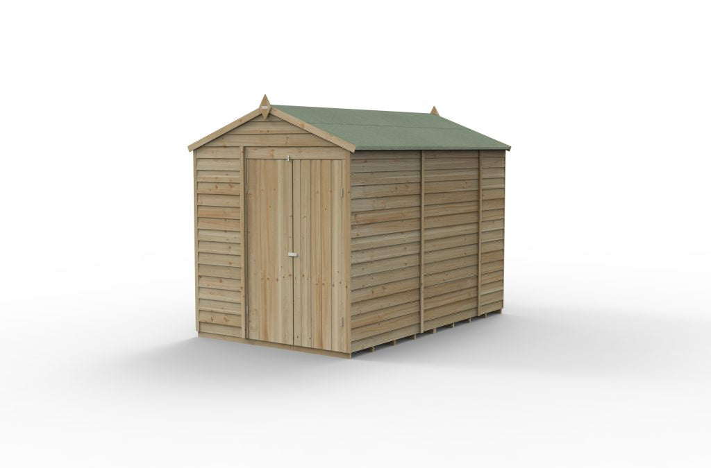 Forest Garden 4life Apex Shed 6x10 with Double Door and No Windows