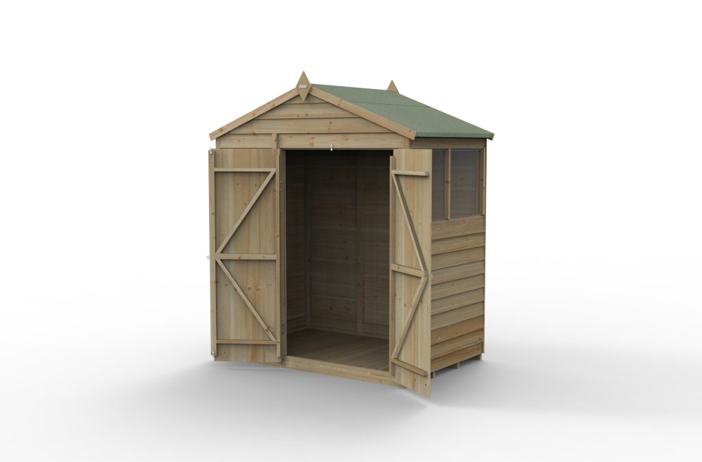 Forest Garden 4life Apex Shed 6x4 - Double Door - 2 Windows