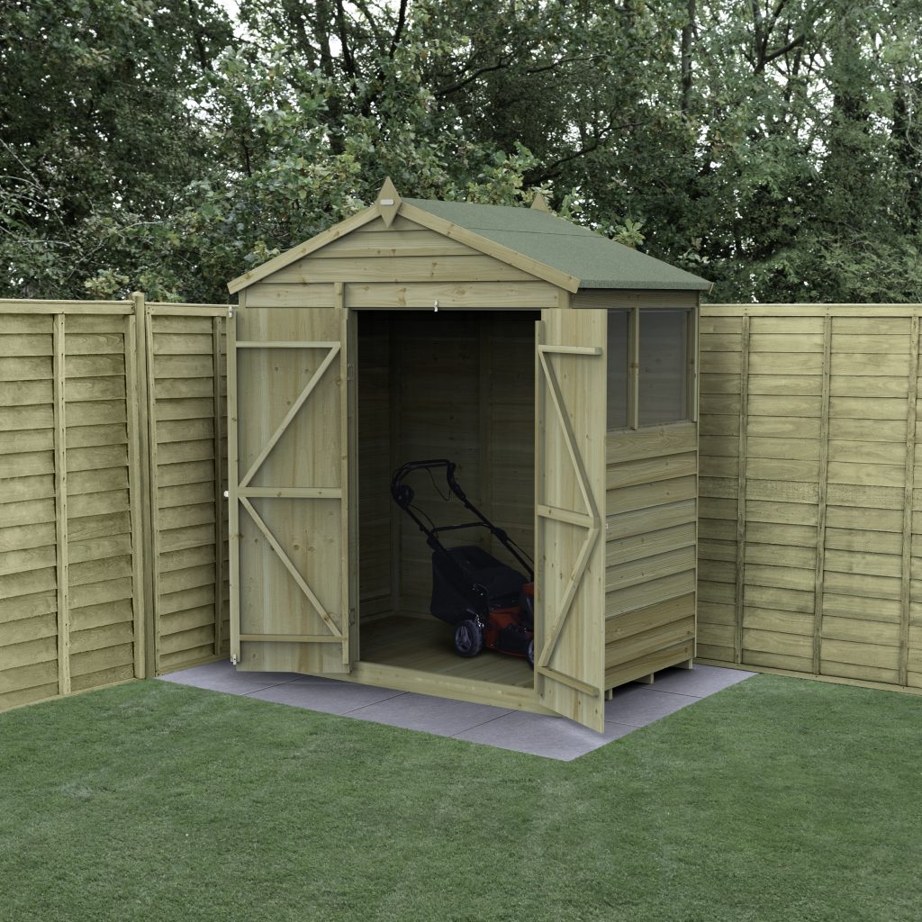 Forest Garden 4life Apex Shed 6x4 - Double Door - 2 Windows