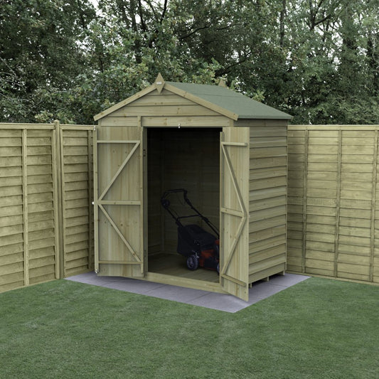 Forest Garden 4life Apex Shed 6x4 with Double Door and No Windows