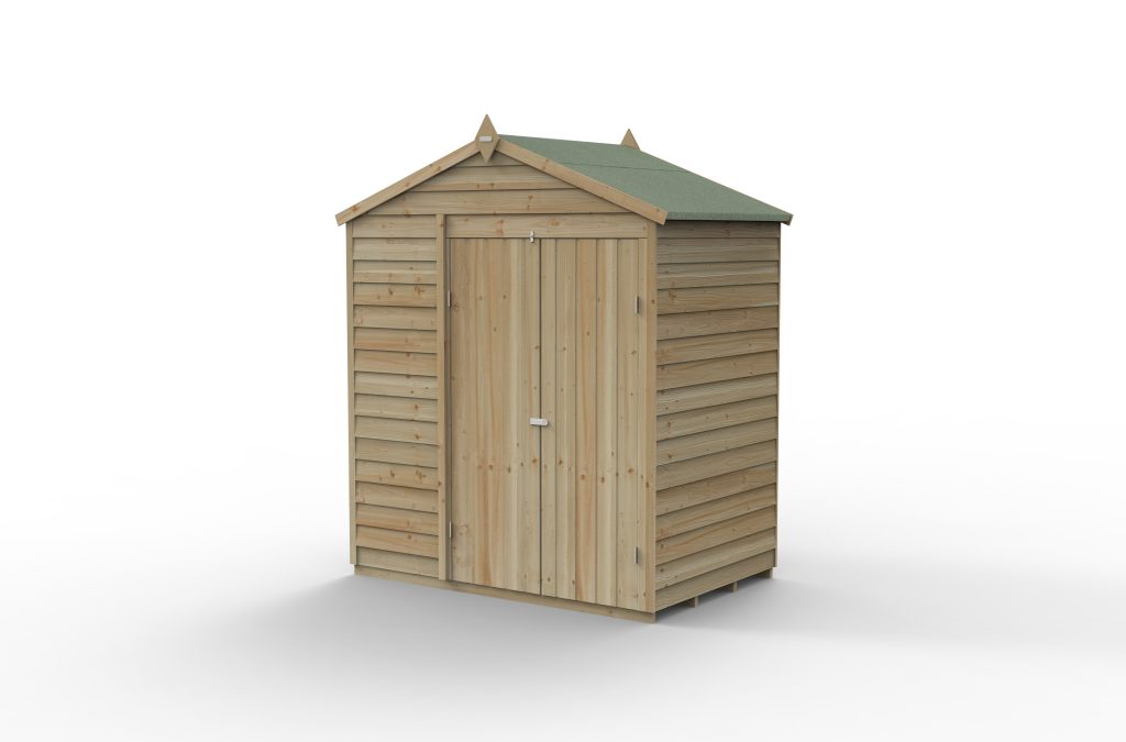 Forest Garden 4life Apex Shed 6x4 with Double Door and No Windows