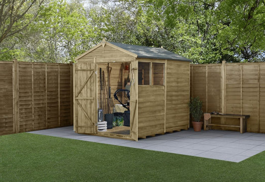 Forest Garden 4life Apex Shed 6x8 - Double Door - 2 Windows