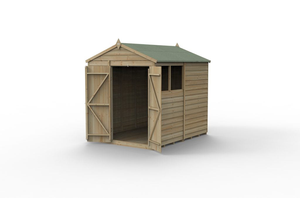 Forest Garden 4life Apex Shed 6x8 - Double Door - 2 Windows
