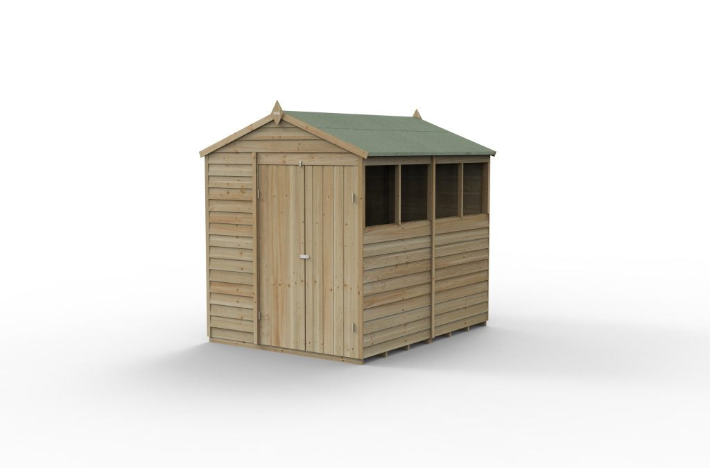 Forest Garden 4life Apex Shed 6x8 - Double Door - 4 Windows