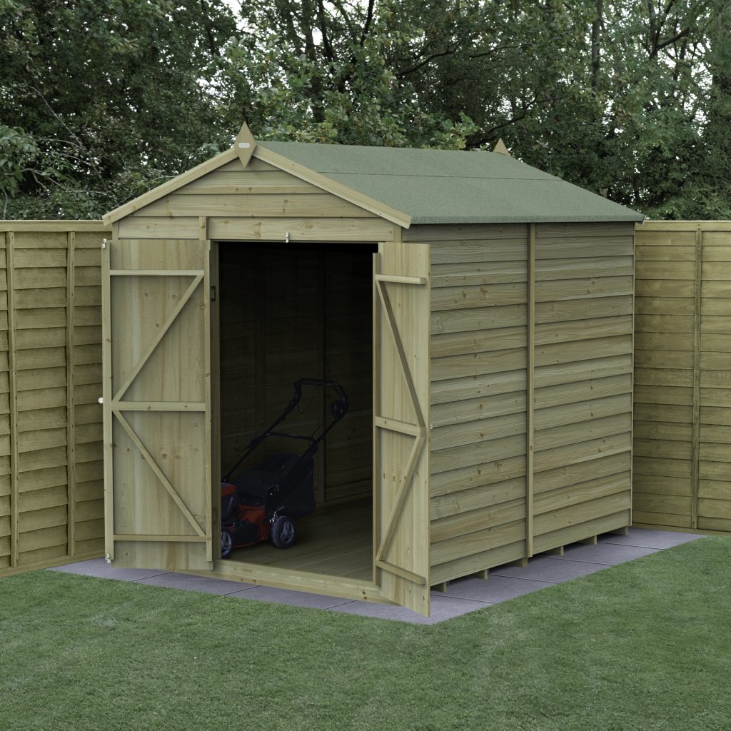Forest Garden 4life Apex Shed 6x8 with Double Door and No Windows