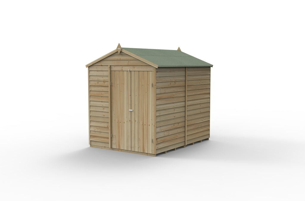 Forest Garden 4life Apex Shed 6x8 with Double Door and No Windows