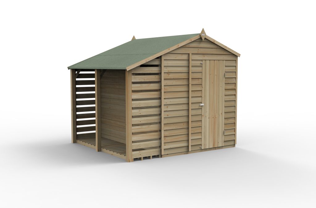 Forest Garden 4life Apex Shed 6x8 with Lean-To and No Windows
