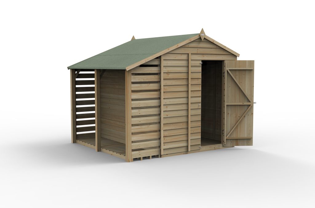 Forest Garden 4life Apex Shed 6x8 with Lean-To and No Windows