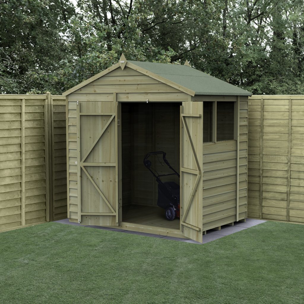 Forest Garden 4life Apex Shed 7x5 with Double Door and 2 Windows