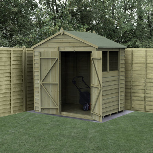 Forest Garden 4life Apex Shed 7x5 with Double Door and 2 Windows