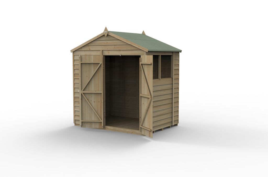Forest Garden 4life Apex Shed 7x5 with Double Door and 2 Windows