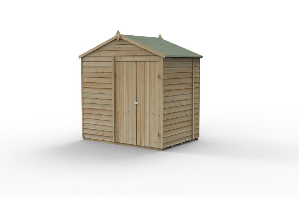 Forest Garden 4life Apex Shed 7x5 with Double Door and No Windows
