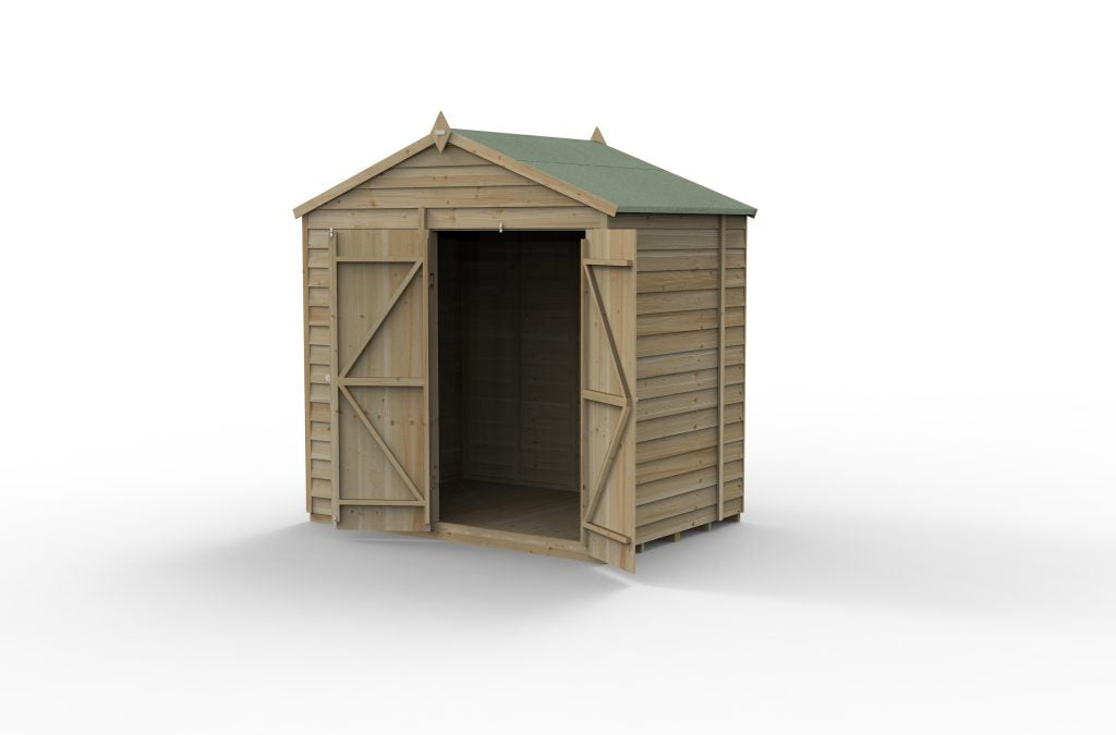 Forest Garden 4life Apex Shed 7x5 with Double Door and No Windows
