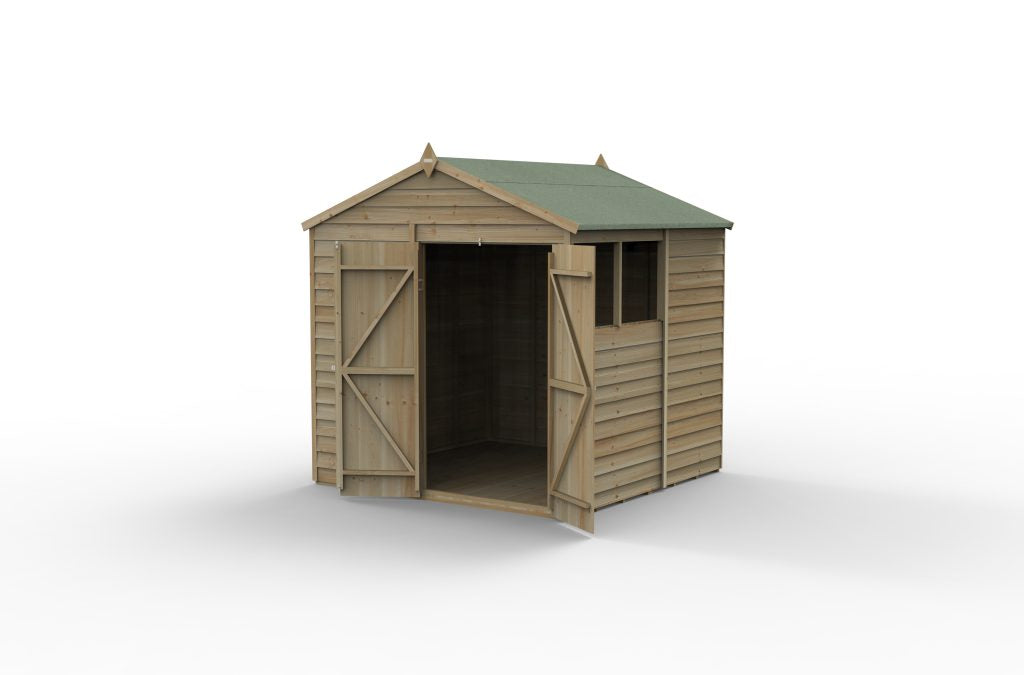 Forest Garden 4life Apex Shed 7x7 - Double Door - 2 Windows