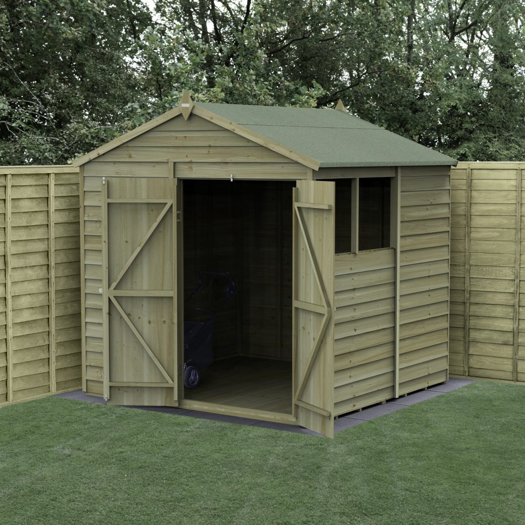 Forest Garden 4life Apex Shed 7x7 - Double Door - 2 Windows