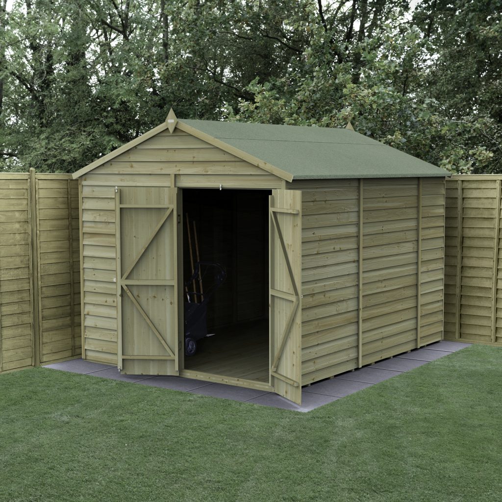 Forest Garden 4life Apex Shed 8x10 with Double Door and No Windows