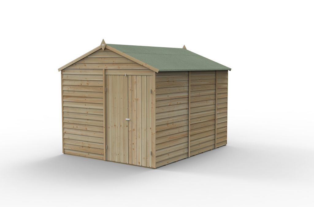 Forest Garden 4life Apex Shed 8x10 with Double Door and No Windows