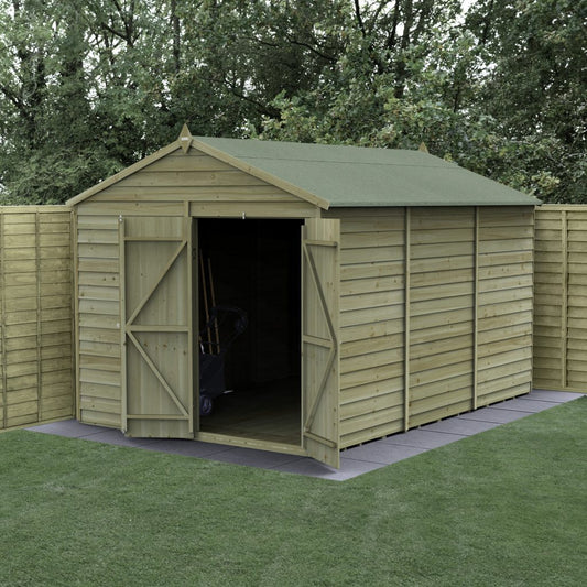 Forest Garden 4life Apex Shed 8x12 with Double Door and No Windows