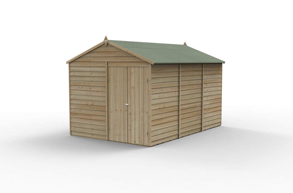 Forest Garden 4life Apex Shed 8x12 with Double Door and No Windows