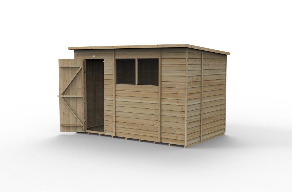Forest Garden 4life Pent Shed 10x6 - Single Door - 2 Windows