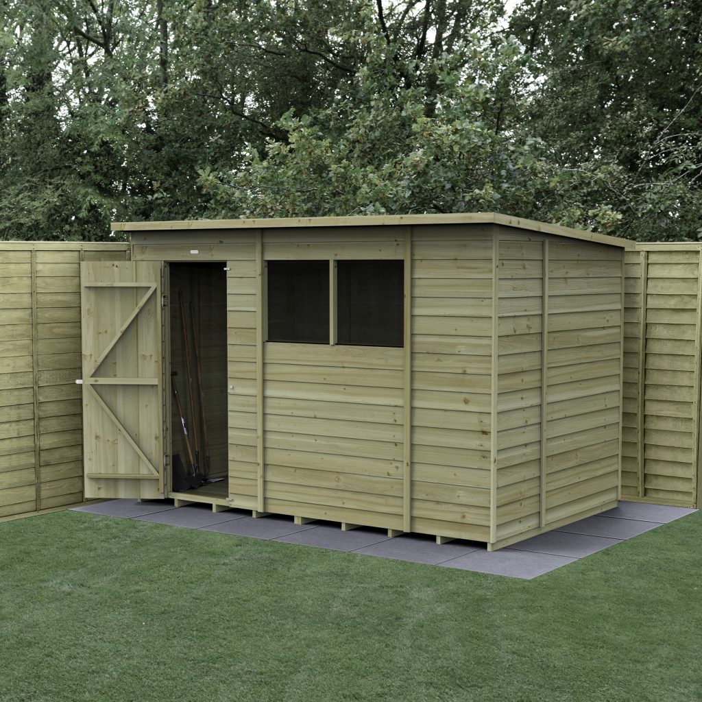 Forest Garden 4life Pent Shed 10x6 - Single Door - 2 Windows