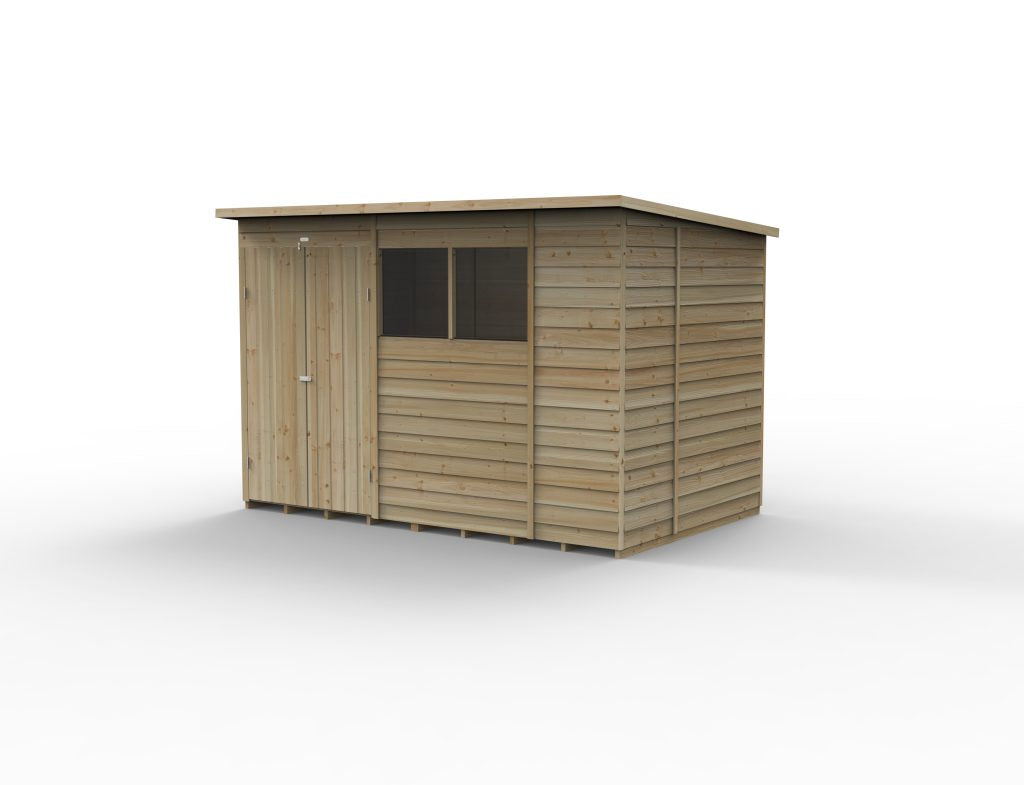 Forest Garden 4life Pent Shed 10x6 - 2 Windows - Double Door